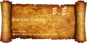 Bartko Évald névjegykártya
