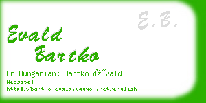 evald bartko business card